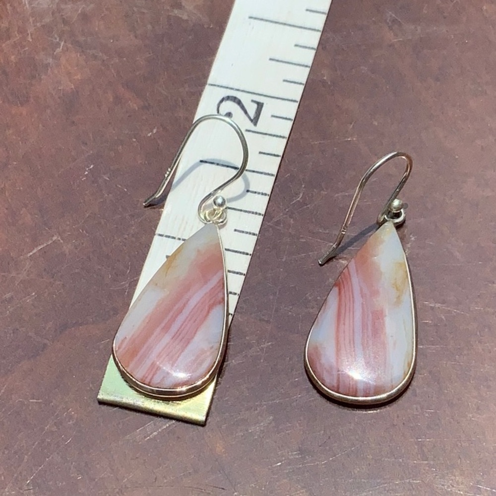 NATURAL IMPERIAL DEDISE JASPER 925 STERLING SILVER EARRINGS - Picture 5 of 5